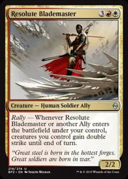 Resolute Blademaster -Foil Light Play MTG Battle for Zendikar - Image 1