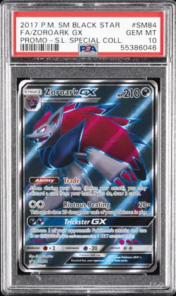 2017 POKEMON SM BLACK STAR PROMO #SM84 FULL ART/ZOROARK GX PSA 10 - Image 1