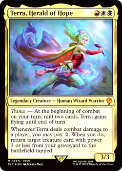 MTG Terra, Herald of Hope 223 Mythic Surge Foil Final Fantasy Commander - Image 1