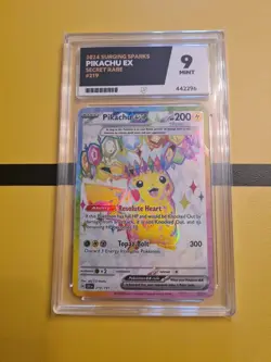 Pokemon TCG Pikachu Ex 219/191 Surging Sparks Ultra Rare ACE 9 Graded 2024 - Image 1