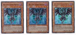 YUGIOH RED-EYES ZOMBIE DRAGON SDZW-EN001 1ST ULTRA MP-HP X3 - Image 1