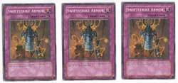 3x SWIFTSTRIKE ARMOR TRAP CARD GLAS-EN073 UNLIMITED EDITION COMMON YUGIOH NM - Image 1