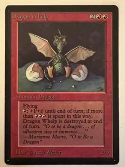 Magic the Gathering MTG Beta Dragon Whelp LP (Beta Bob) - Image 1