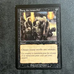 Mtg Misprint Error Oddity Miscut Innocent Blood French Black Sorcery - Image 1