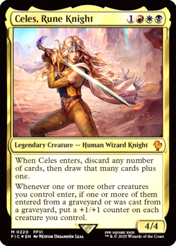 MTG Celes, Rune Knight 220 Mythic Surge Foil Final Fantasy Commander - Image 1