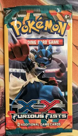 Pokemon 3 cards Booster Pack - XY Furious Fist - Lucario - Factory Sealed - Image 1