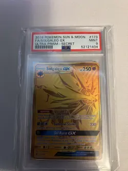 2018 Pokemon Solgaleo GX 173/156 Secret SM Ultra Prism PSA 9 MINT - Image 1