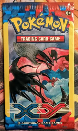 Pokemon 3 cards Booster Pack - XY Base Set - Yveltal - Factory Sealed - Image 1