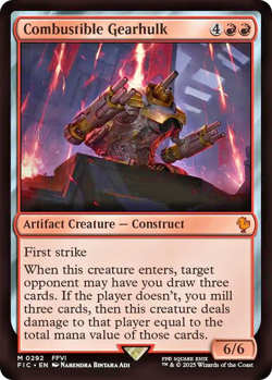 MTG Combustible Gearhulk 292 Mythic Surge Foil Final Fantasy Commander - Image 1
