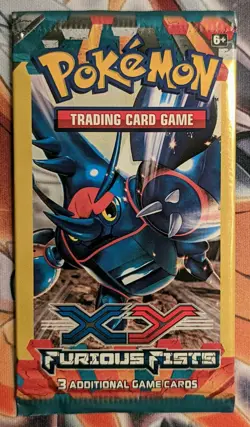 Pokemon 3 cards Booster Pack - XY Furious Fist - Heracross - Factory Sealed - Image 1