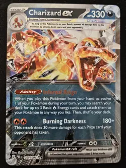 Charizard ex 054/091 S&V Paldean Fates Ext. Art Double Rare Holo Pokemon 2024 NM - Image 1