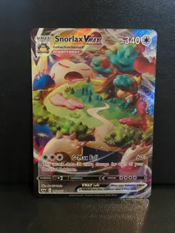Pokemon TCG Snorlax VMAX Holo Ultra Rare Card Sword & Shield Base Set 142/202 - Image 1