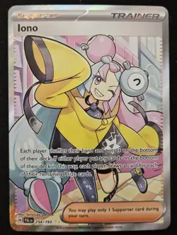 Iono 254/193 S&V Paldea Evolved Full Art Ultra Rare Holo Pokemon TCG 2023 NM - Image 1