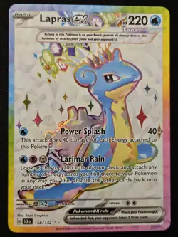 Lapras ex 158/142 S&V Stellar Crown Full Art Ultra Rare Holo Pokemon TCG 2024 NM - Image 1