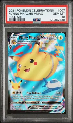 2021 Pokemon Celebrations Flying Pikachu VMAX Full Art PSA 10 - Image 1