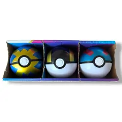Pokemon TCG Empty Pokeball Tins Lot of 3 Black Blue Gold Red Original Box - Image 1