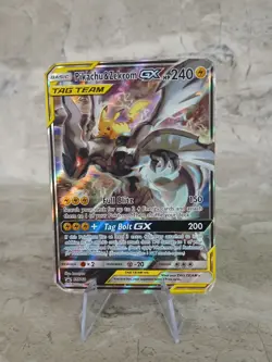 Pikachu and Zekrom GX Tag Team Sm168 Black Star Promo Pokemon TCG LP DAMAGED - Image 1