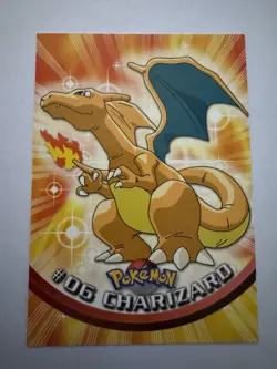 💥 1999 Topps Pokemon TCG Charizard - #06 - NonHolo - TV Series 1 Rare Blue Logo - Image 1