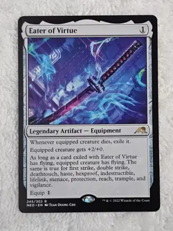 MTG Eater of Virtue #245 Kamigawa Neon Dynasty Magic Card Rare NM - Image 1