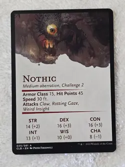 MTG Nothic Art Card Gold-Stamped Signature #25 Battle for Baldur's Gate NM - Image 3
