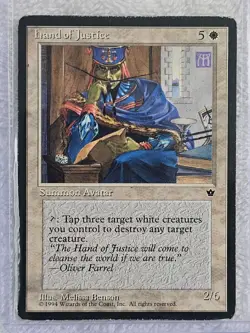 MTG Hand of Justice - Fallen Empires (FEM) Magic the Gathering Card Rare HP - Image 1