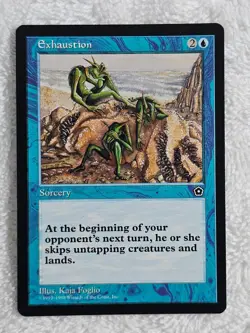 MTG Exhaustion - Portal Second Age (P02) 1998 Magic Gathering Card Rare NM - Image 1