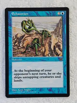 MTG Exhaustion - Portal Second Age (P02) 1998 Magic Gathering Card Rare NM - Image 2