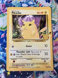 Pokemon Pikachu Basic 58/102 Oversized Jumbo Card - Image 1