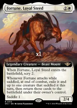 MTG Borderless Outlaws of Thunder Junction OTJ Fortune, Loyal Steed MINT - Image 1