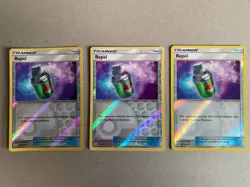 Pokemon 2017 REPEL Trainer Item 130/149 Sun & Moon Reverse Poke Ball Holo LP - Image 3