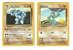Pokemon German Maschock (34/102) and Machollo (52/102) Base Set Unlimited NM-LP - Image 1