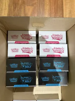 Pokemon TCG x4 Black Bolt and x4 White Flare Elite Trainer Box SEALED - Image 1