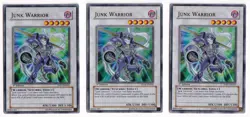 YUGIOH 3x Junk Warrior 5D's 5DS1-EN041 Ultra Rare 1st Edition HP - Image 1