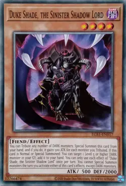 EGS1-EN017 DUKE SHADE, THE SINISTER SHADOW COMMON UNLIMITED EDITION YuGiOh CARD - Image 1