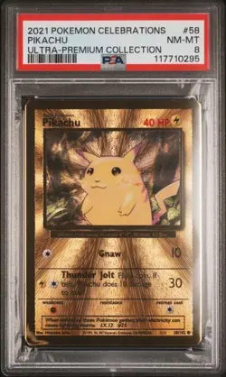 PSA 8 - 2021 Pokemon Celebrations UPC PIKACHU Gold Metal Card #58 (0295) - Image 1