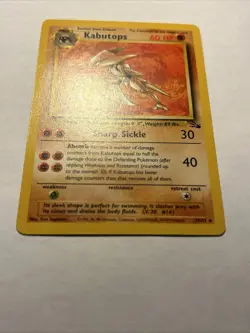 1999 Pokemon TCG Fossil Set Kabutops 24/62 Non Holo Rare Card Vintage WOTC NM - Image 3