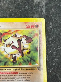 Mankey 55/64 - Jungle SPANISH Vintage Pokemon Card MP - Image 4