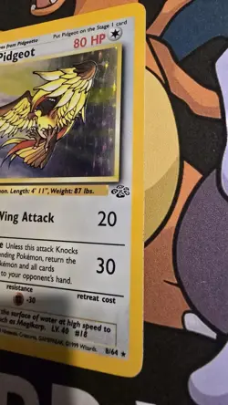 Pokemon Card WOTC TCG 1999 Pidgeot 8/64 Holo Rare Jungle Set - Image 3