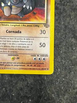 Rhydon 45/64 - Jungle SPANISH Vintage Pokemon Card MP - Image 3