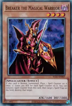 EGS1-EN007 BREAKER THE MAGICAL WARRIOR COMMON UNLIMITED EDITION YuGiOh CARD - Image 1