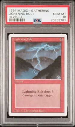 Lightning Bolt - 1994 MTG Revised PSA 10 - Magic the Gathering - Image 1