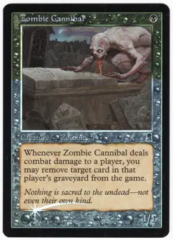 Zombie Cannibal 2001 Odyssey SHIFTED FOIL MISPRINT Black Creature MTG NM AZ1 - Image 1