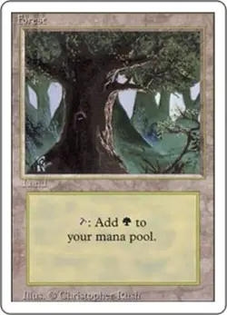 Damaged, English MTG Regular Forest (Eyes) 3rd Edition Magic the Gathering - Image 1