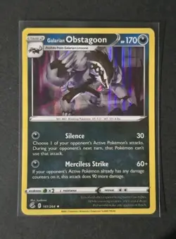 Galarian Obstagoon #161/264 Holo Rare 2021 Pokemon Fusion Strike NM - Image 1