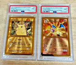 PSA 9 - 2021 Pokemon Celebrations UPC PIKACHU & CHARIZARD METAL SEQUENTIAL SET - Image 1