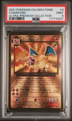 PSA 9 - 2021 Pokemon Celebrations UPC PIKACHU & CHARIZARD METAL SEQUENTIAL SET - Image 5