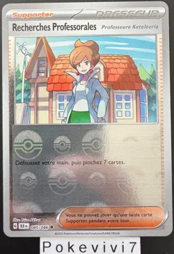 Carte Pokemon RECHERCHES PROFESSORAL 085/086 REVERSE POKEBALL EV10.5 BLK FR NEUF - Image 1