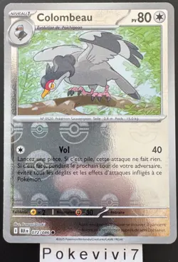 Carte Pokemon COLOMBEAU 072/086 REVERSE POKEBALL EV10.5 BLK FR NEUF - Image 1