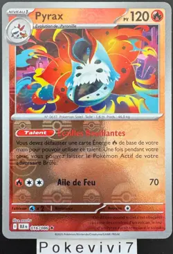 Carte Pokemon PYRAX 016/086 REVERSE POKEBALL EV10.5 BLK FR NEUF - Image 1