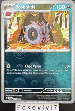 Carte Pokemon SCOBOLIDE 055/086 REVERSE POKEBALL EV10.5 BLK FR NEUF - Image 1